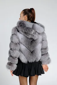 Mareus 379 haină blană vulpe Grey Frost 3in1