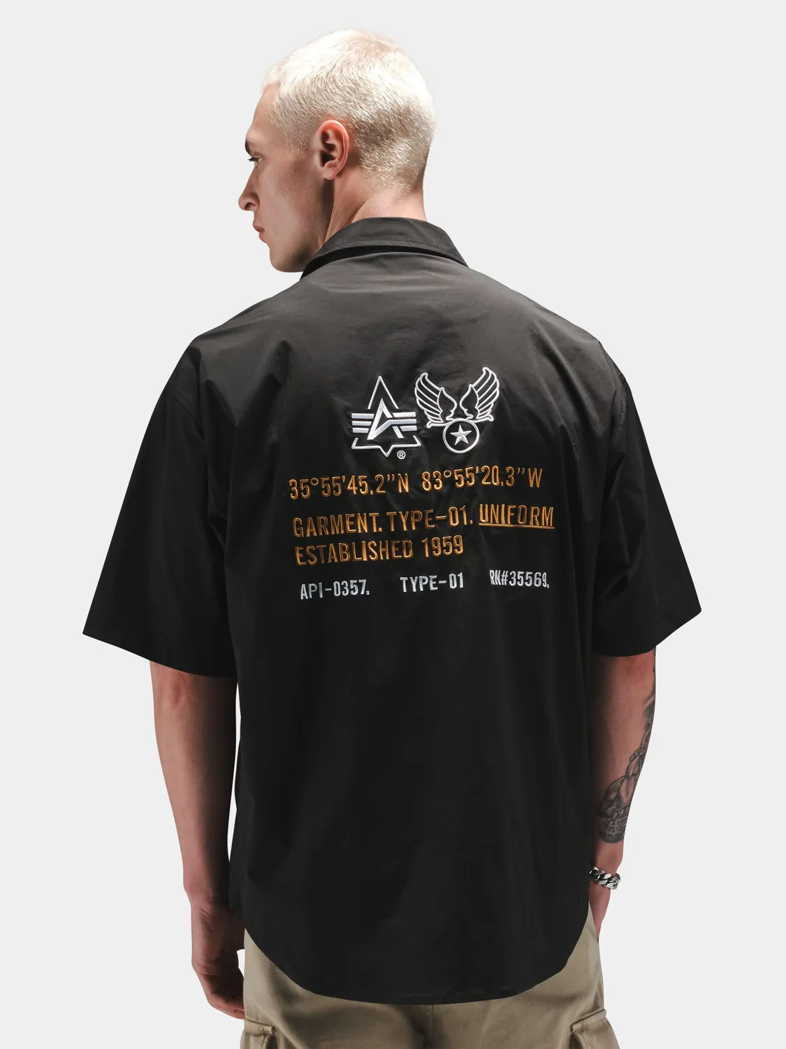 Alpha Industries Fatigue Relaxed camasa Black cu buzunare cargo