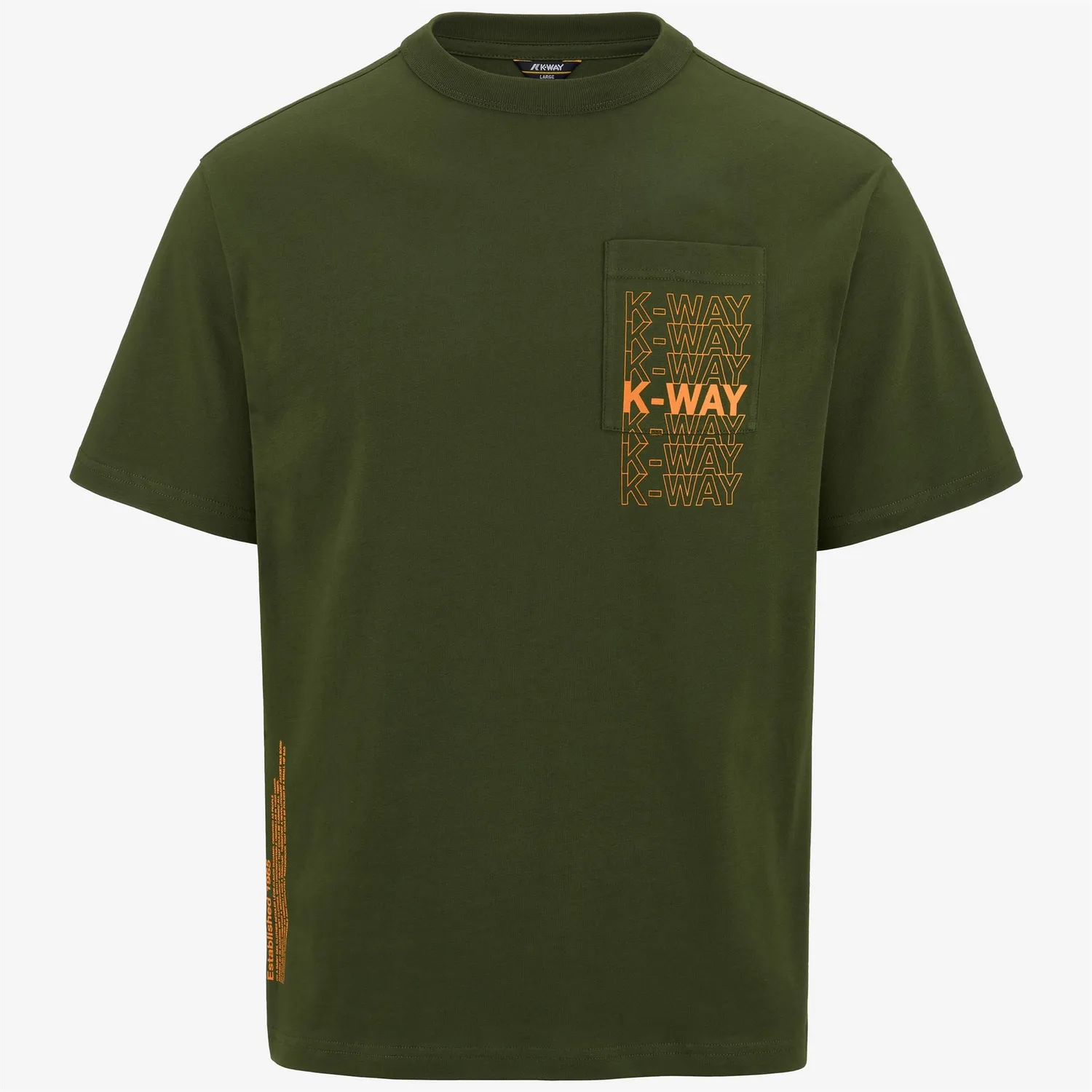 K-Way Fantome tricou Green Cypress bumbac gros