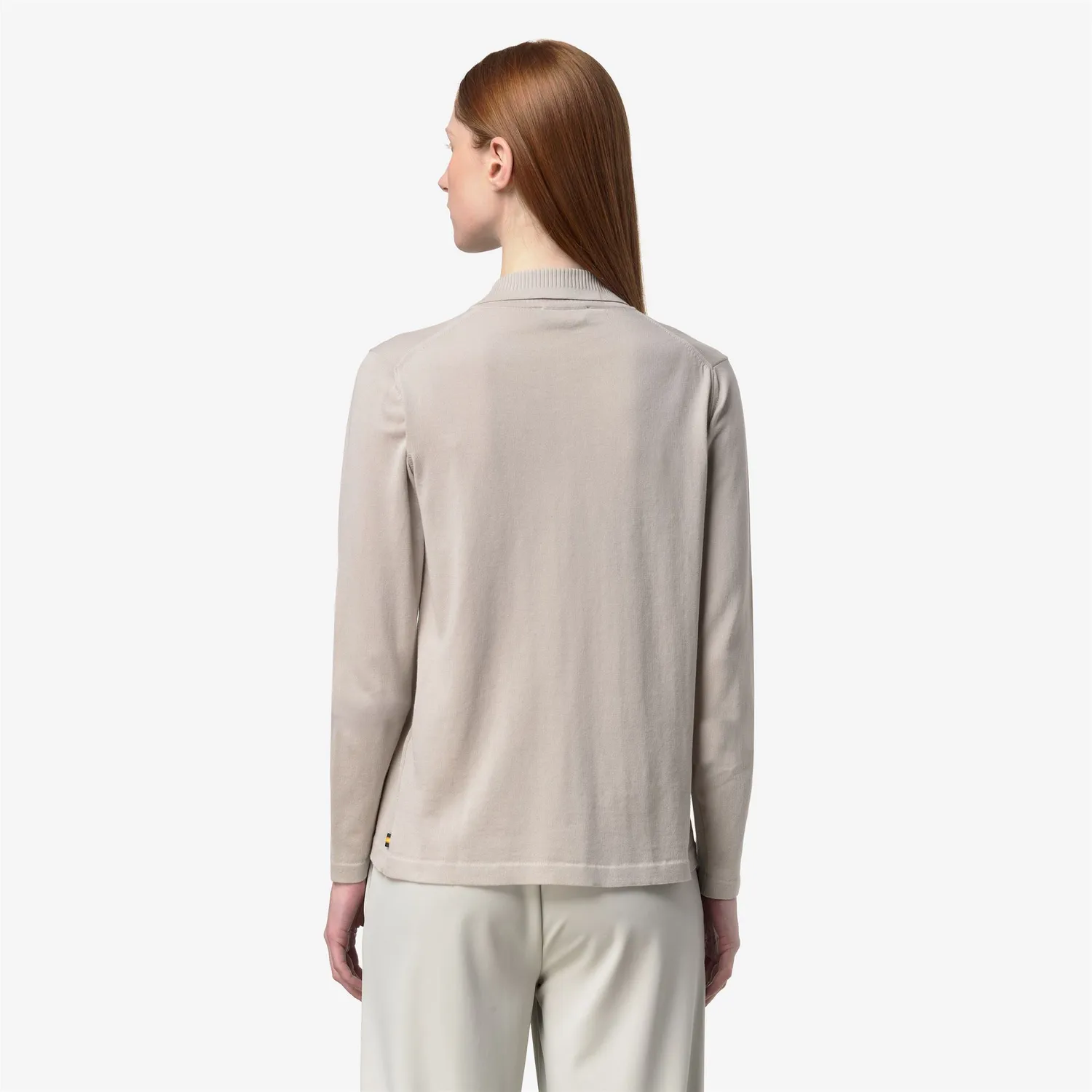 K-Way Lenid pulover dama bej cu guler polo