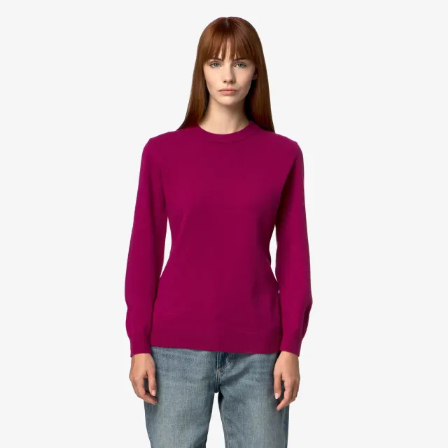 K-Way Atiba pulover damă fuchsia lână merinos