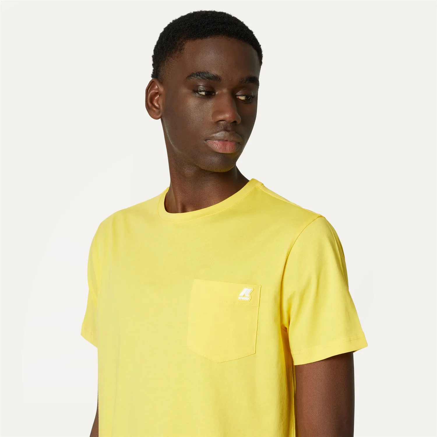 K-Way Sigur tricou barbati galben Sunstruck bumbac slim