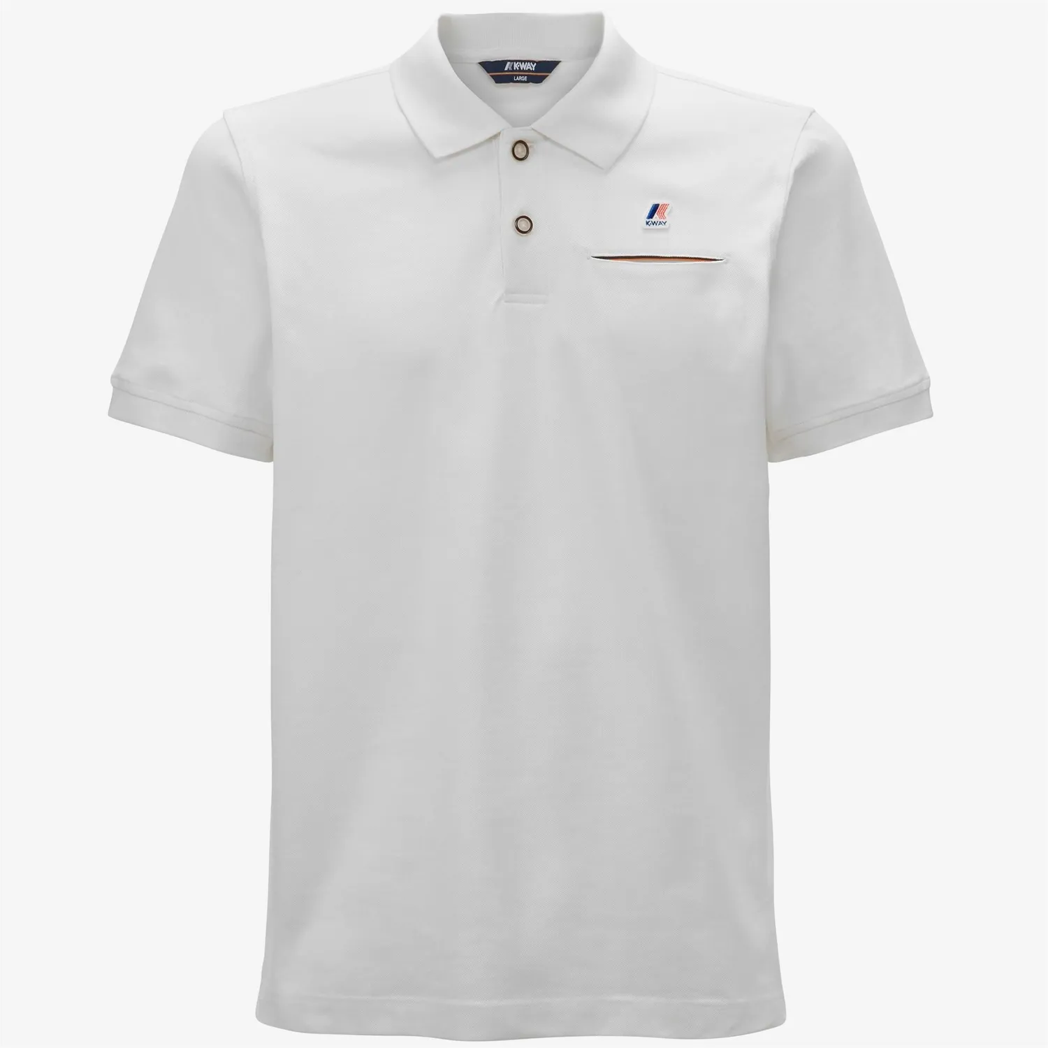 K-Way Briac Stretch polo barbati alb bumbac elastic
