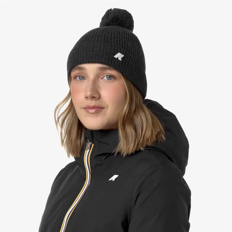 K-Way Klassic Vincienne caciula unisex black pure lana