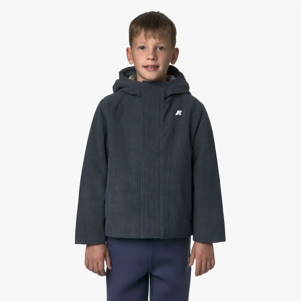 K-Way Sharille Corduroy geaca baieti bleu calduroasa medie