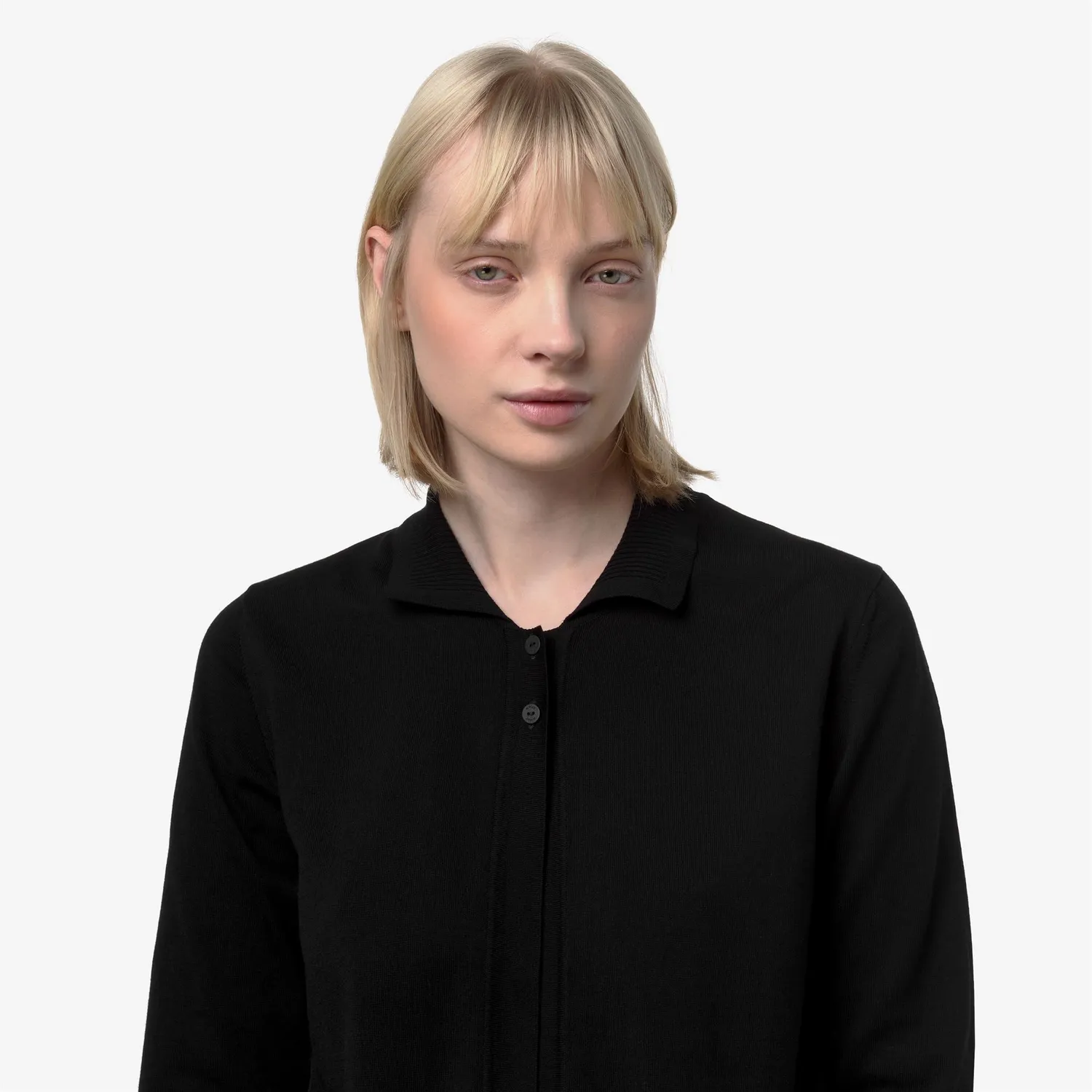 K-Way Lenid pulover polo dama negru bumbac antipilling