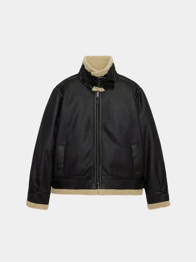Alpha Industries Mouton B-3 geacă aviator neagră groasă