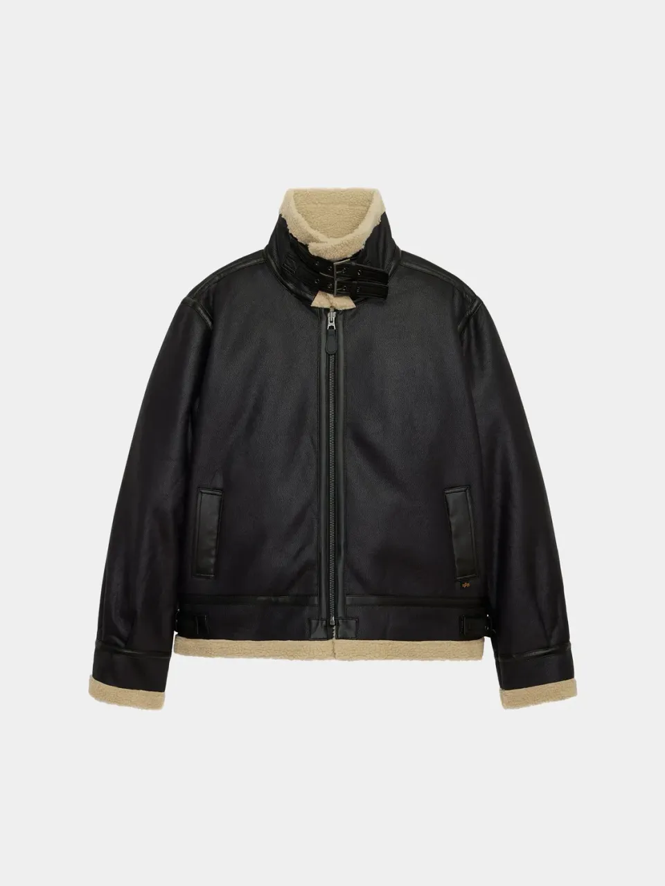 Alpha Industries Mouton B-3 geacă aviator neagră groasă
