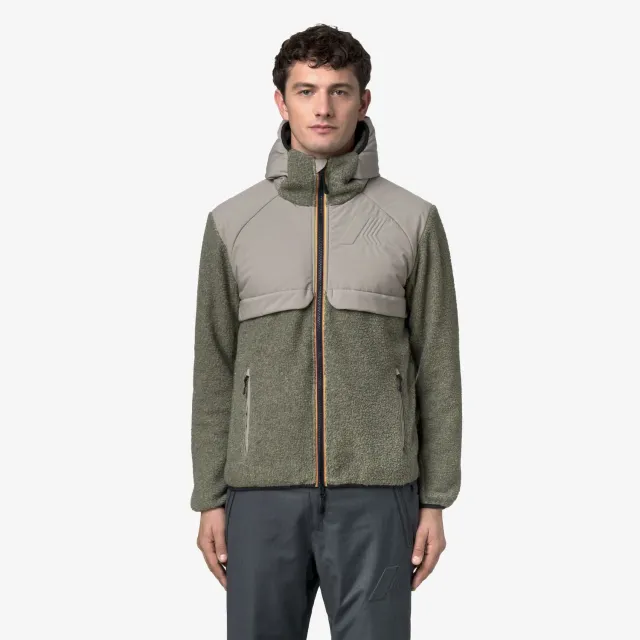 K-Way Bauges Polar fleece Green Oak cu gluga