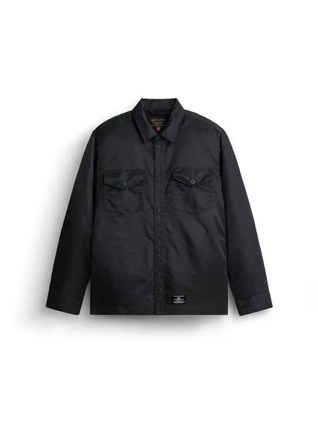 Alpha Industries Flight LS Overshirt supracamasa charcoal nylon