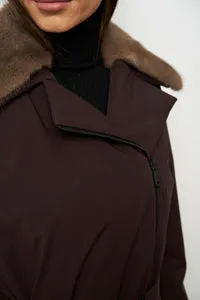 Mareus Fabrica de Blanuri Deep Plum 630 geaca fas cu blana vizon