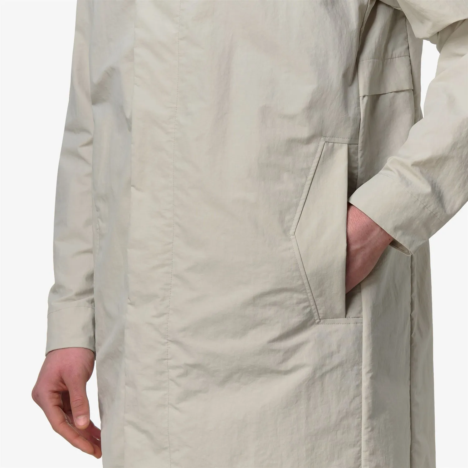 K-Way Poirol Cotton Blend palton bej 3/4 bumbac
