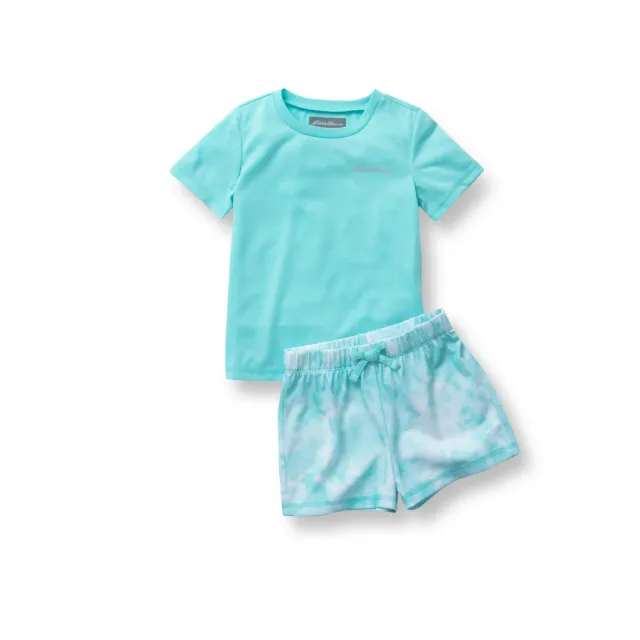 Eddie Bauer Toddler Girls Loose Fit pijama scurta aqua bumbac