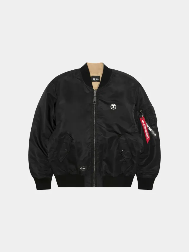 Alpha Industries AAPE MA-1 bomber geacă neagră reversibilă