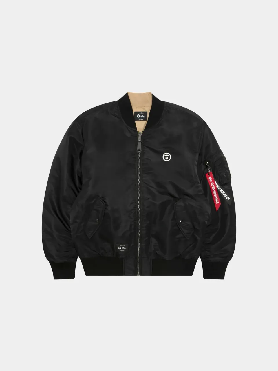 Alpha Industries AAPE MA-1 bomber geacă neagră reversibilă