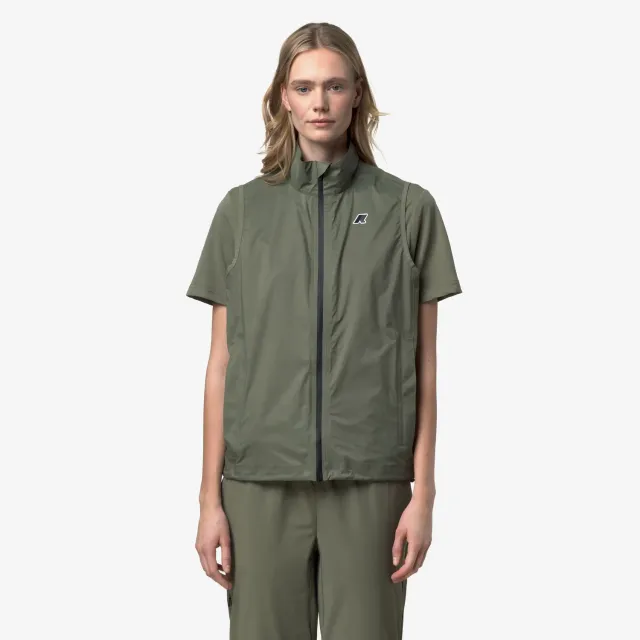 K-Way Croixer Travel vesta unisex Green Lichen impermeabila