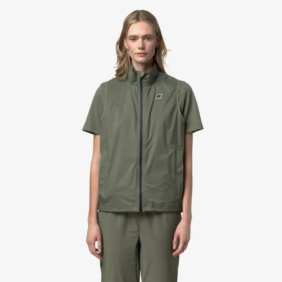 K-Way Croixer Travel vesta unisex Green Lichen impermeabila