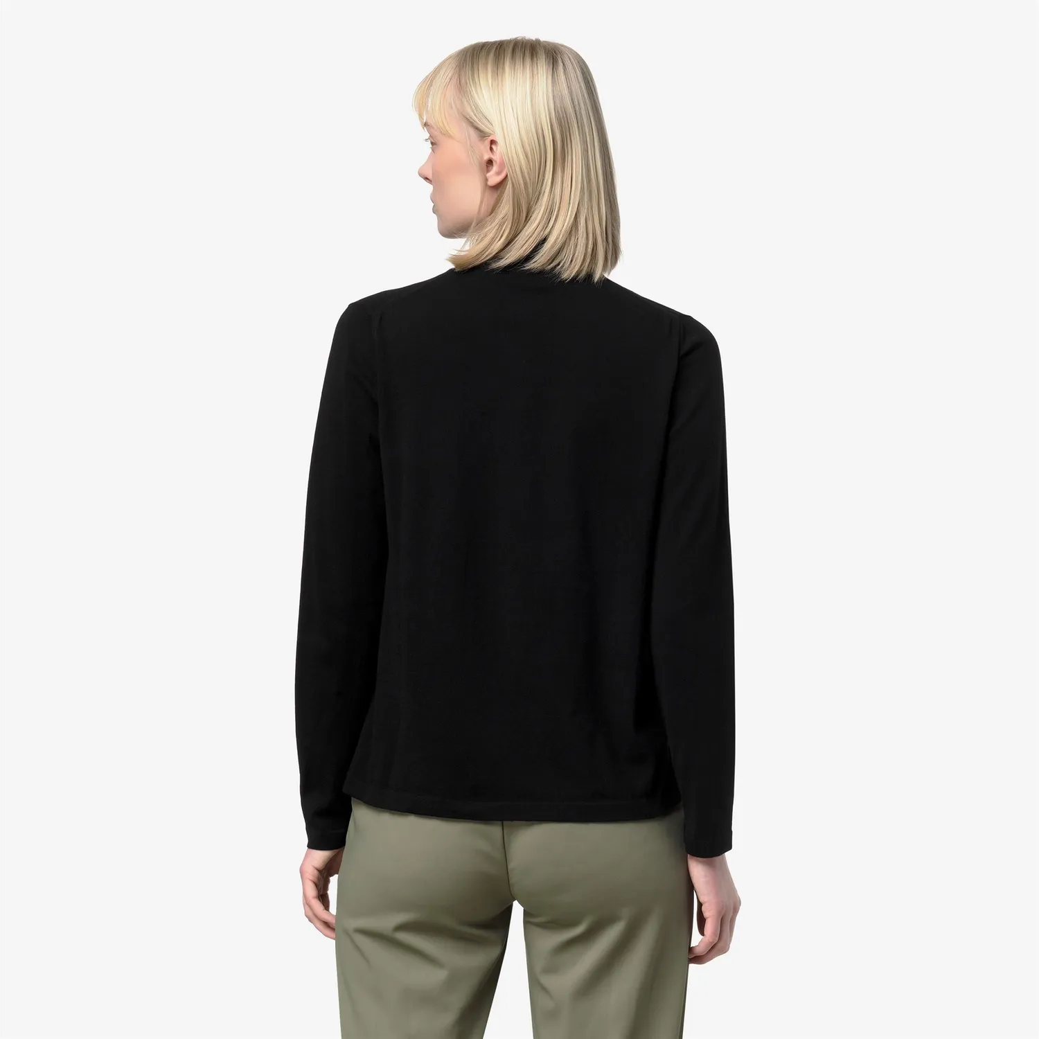 K-Way Lenid pulover polo dama negru bumbac antipilling