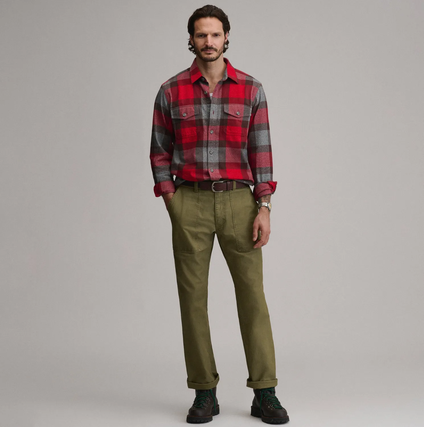Eddie Bauer Eddie's Cabin cămașă flanel roșu