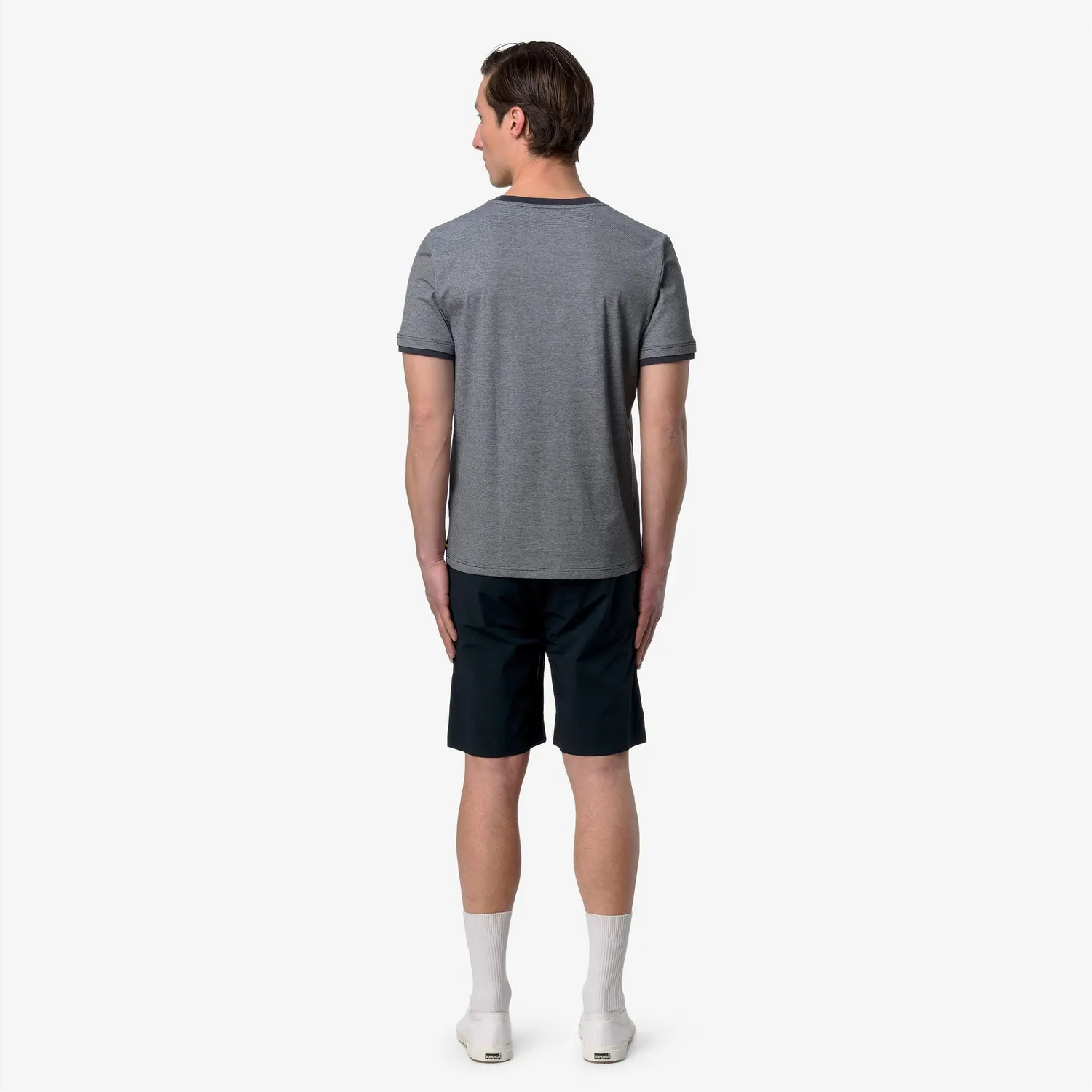 K-Way Odom Stretch Co Stripes tricou barbati dungi albastru