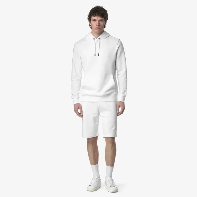 K-Way Erik French Terry pantaloni scurti albi bumbac