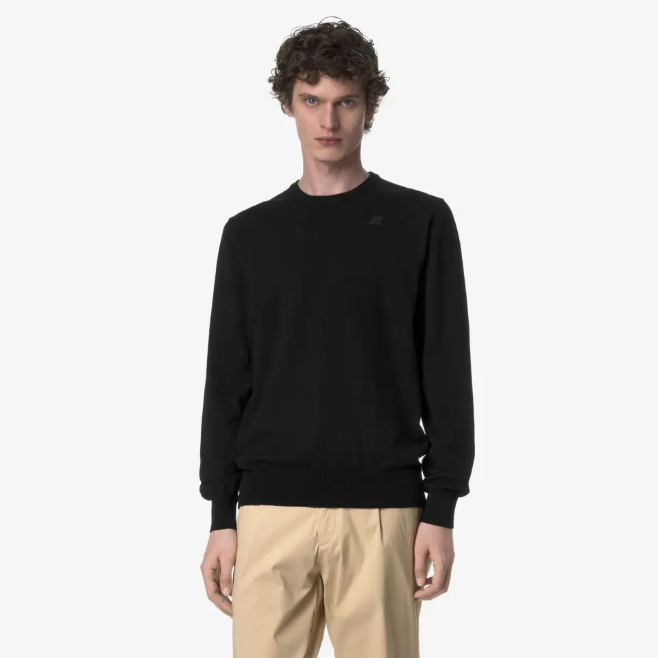 K-Way Sebastien Cotton pulover negru Black Pure bumbac