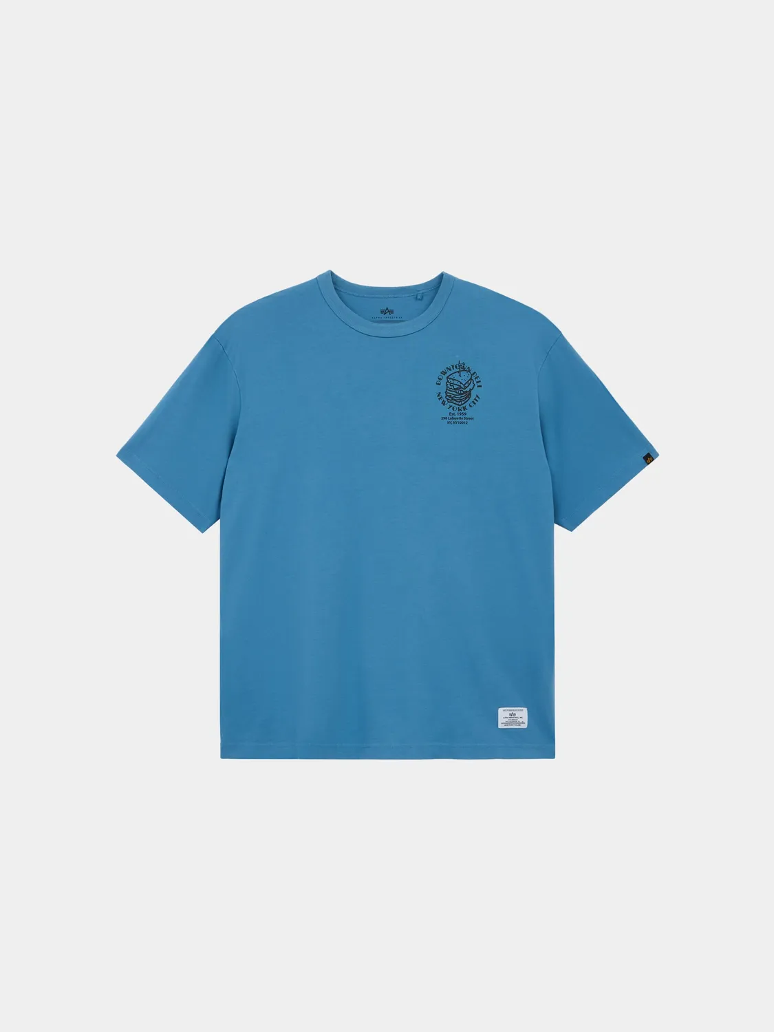 Alpha Industries Downtown Deli tricou elemental blue bumbac