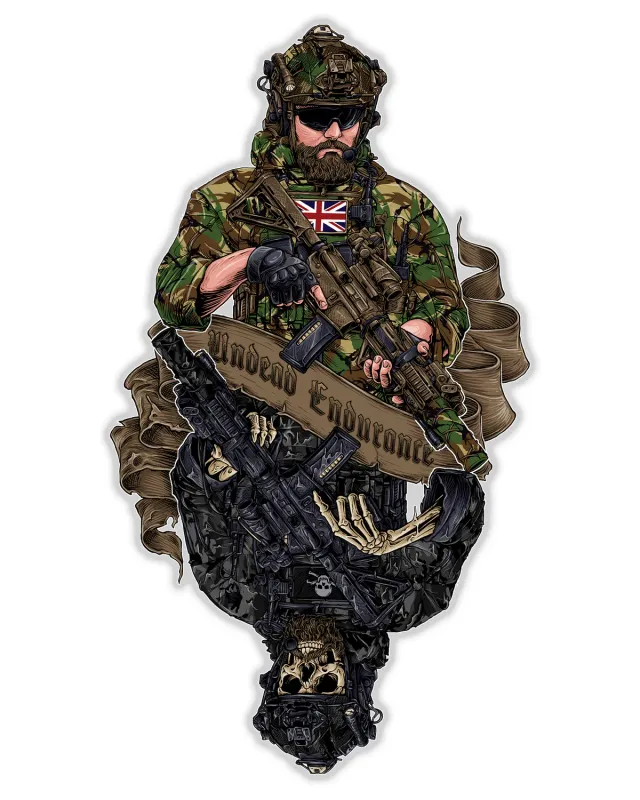 Arktis Undead Endurance sticker M81 Woodland vinil