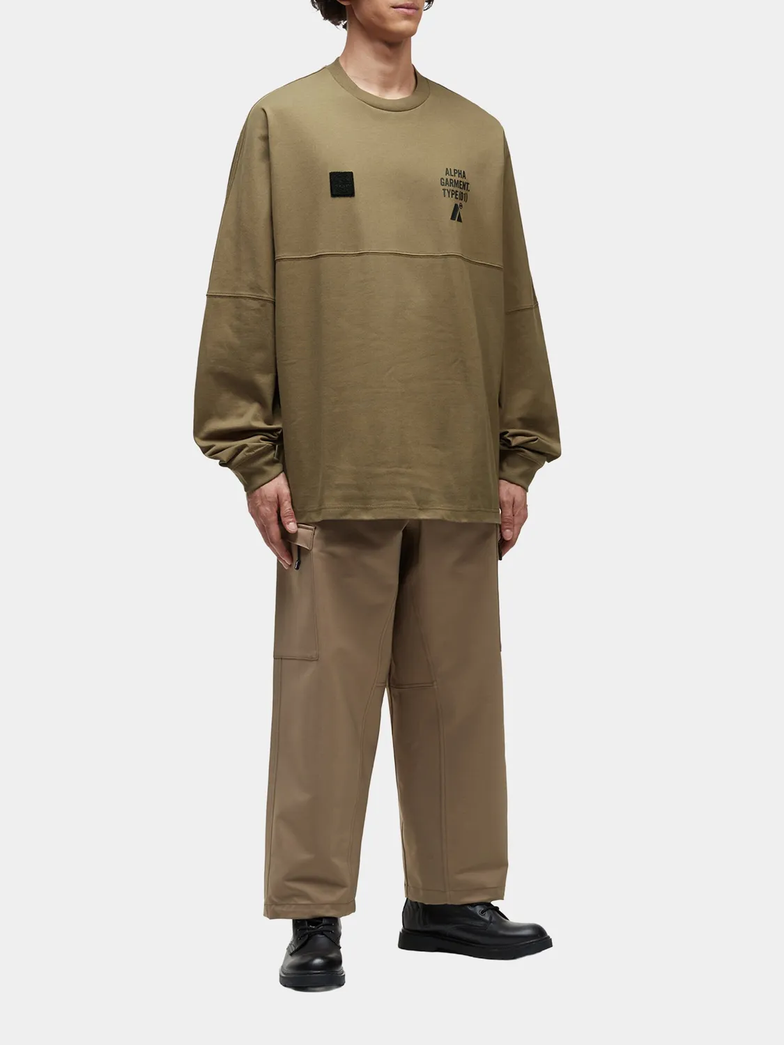 Alpha Industries UNFRM tricou gri mânecă lungă bumbac