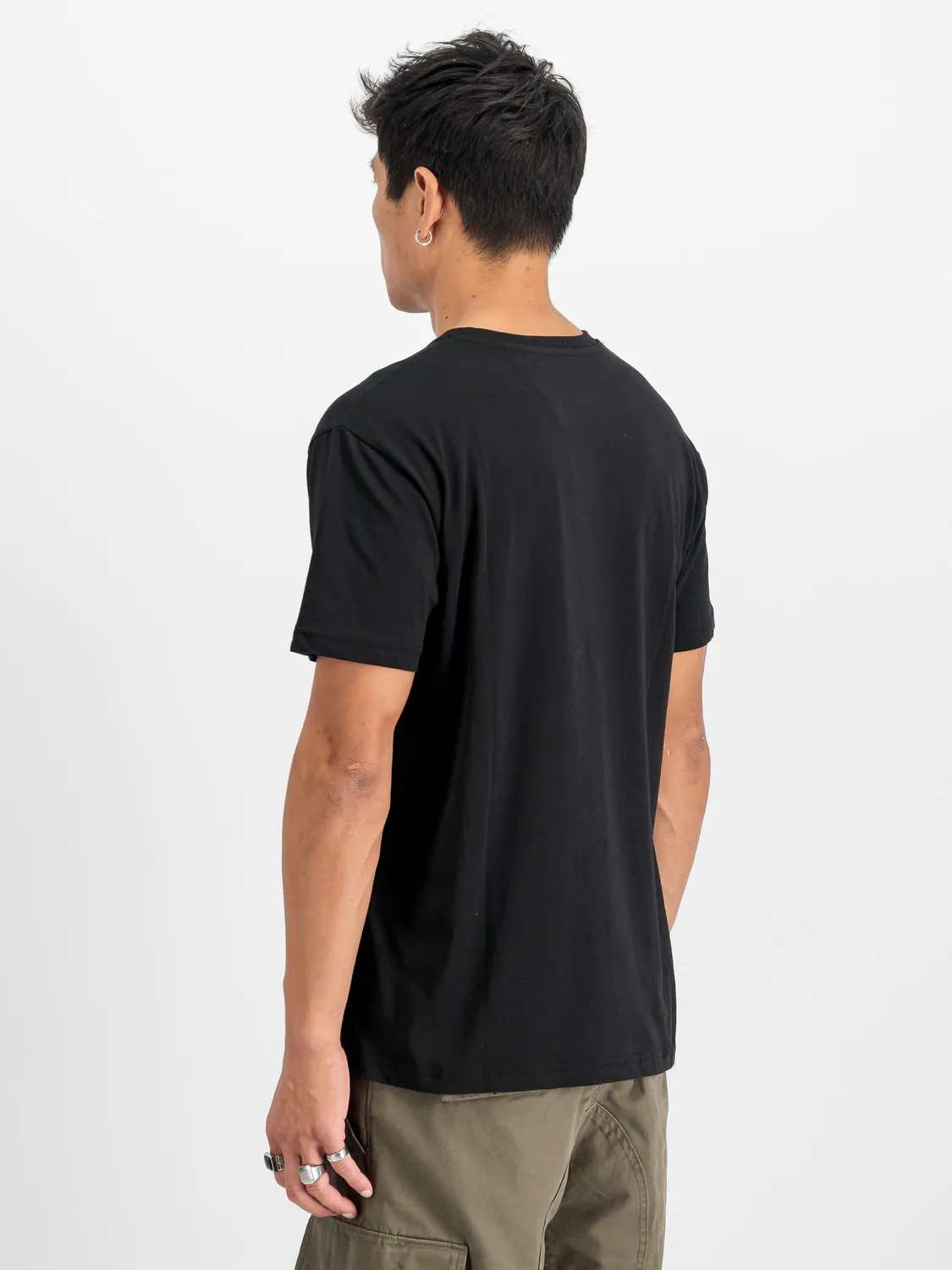 Alpha Industries Basic Small Logo tricou negru/alb 2 bucăți jersey