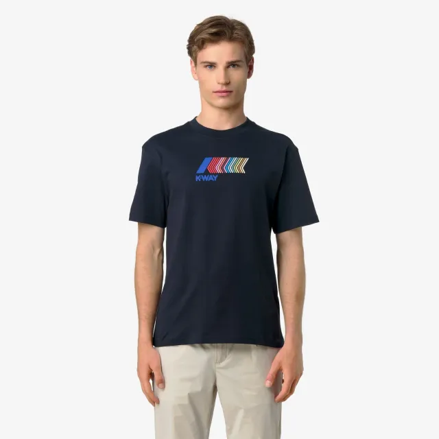 K-Way Solo Iconic Front tricou barbati albastru bumbac