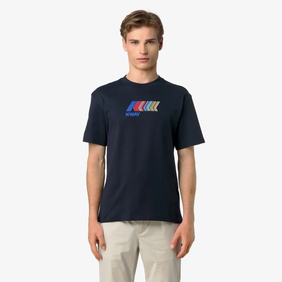 K-Way Solo Iconic Front tricou barbati albastru bumbac