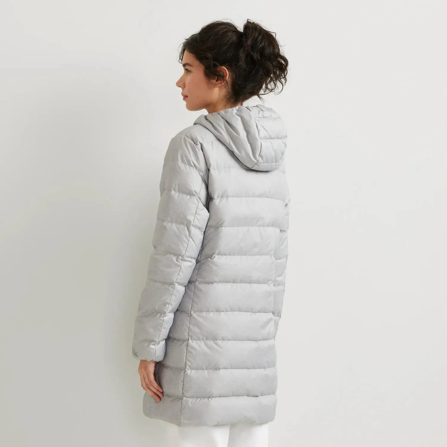 Eddie Bauer CirrusLite parka gri dama cu gluga puf 650