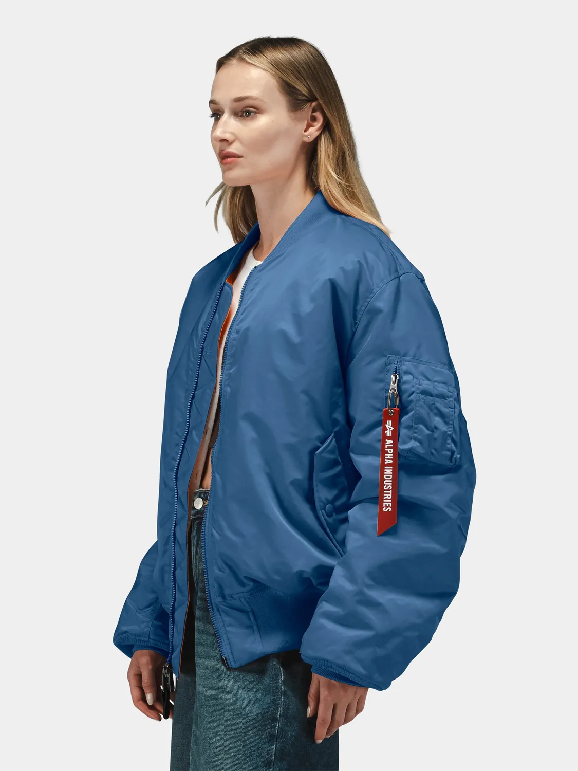 Alpha Industries MA-1 geacă bomber reversibilă albastru elemental