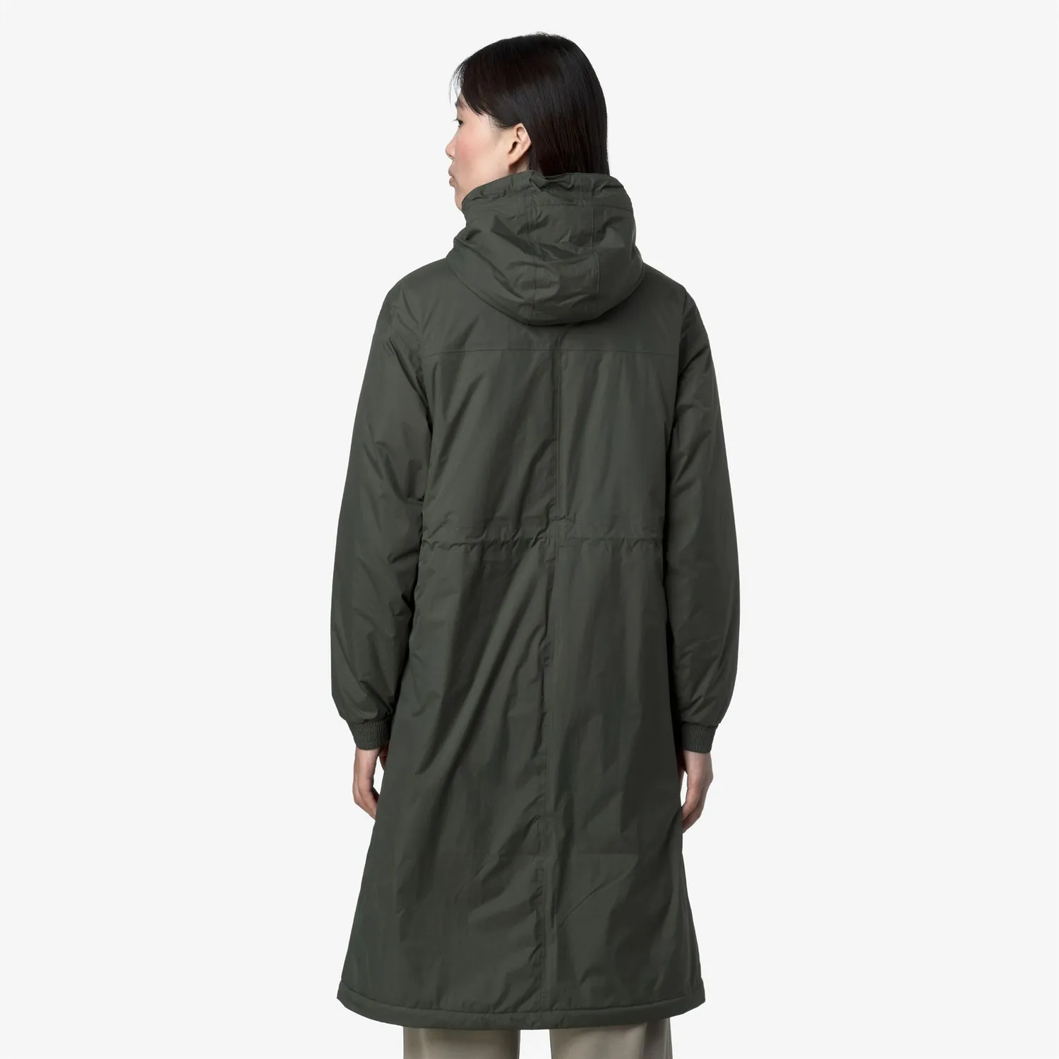 K-Way Le Vrai Delia palton damă Green Blackish lung