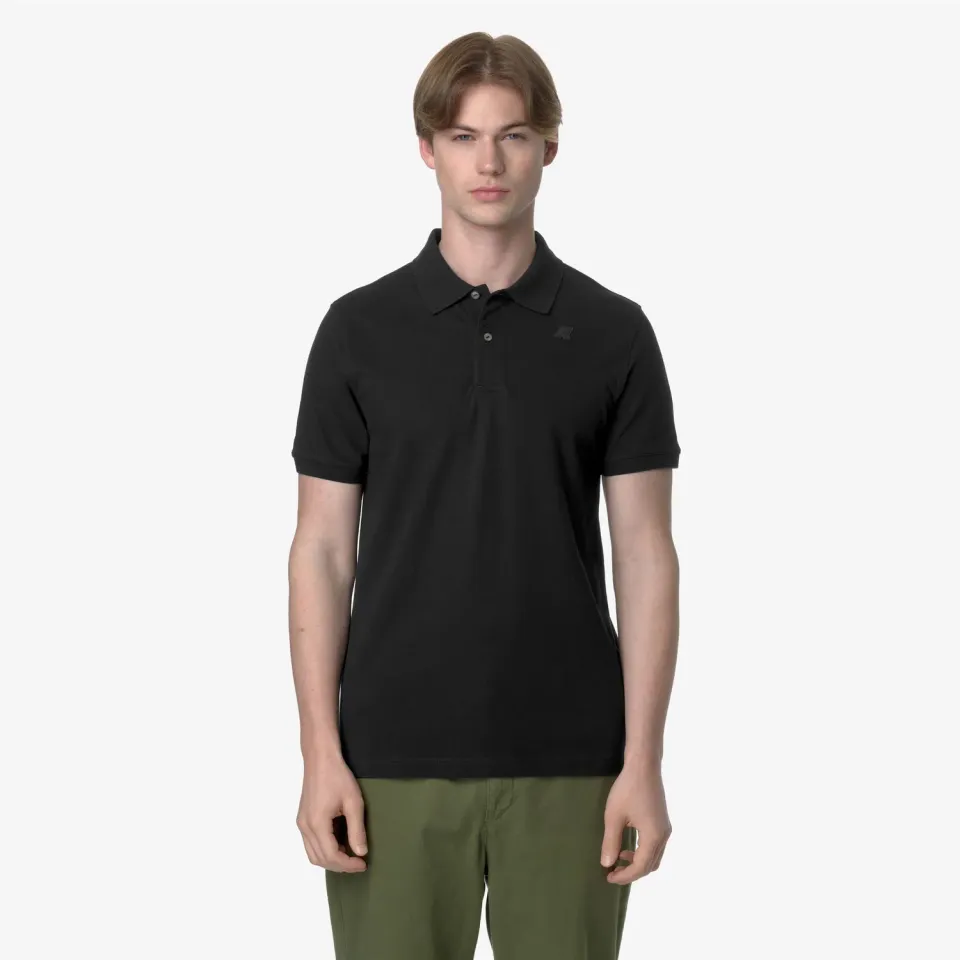 K-Way Amedee Pique Slim polo negru din bumbac