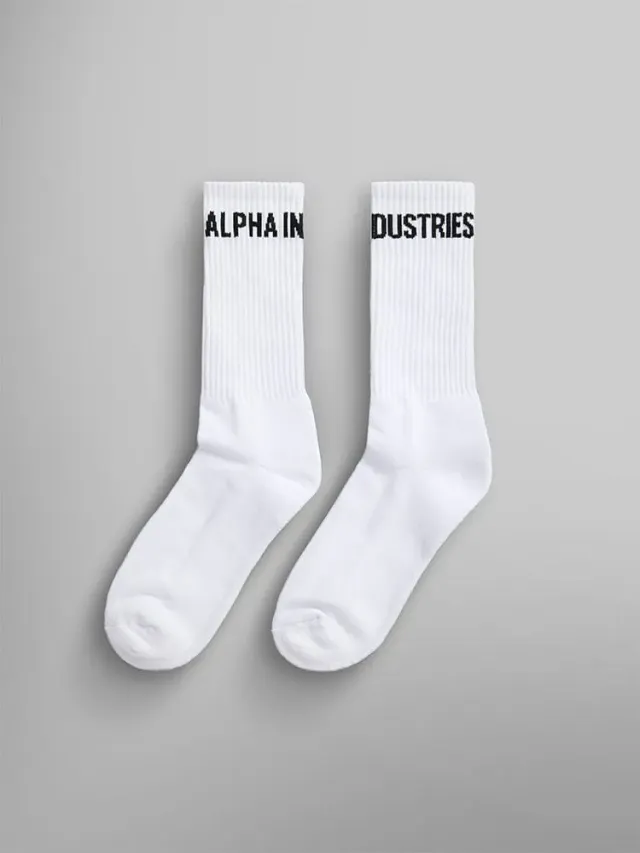 Alpha Industries Logo șosete albe bumbac