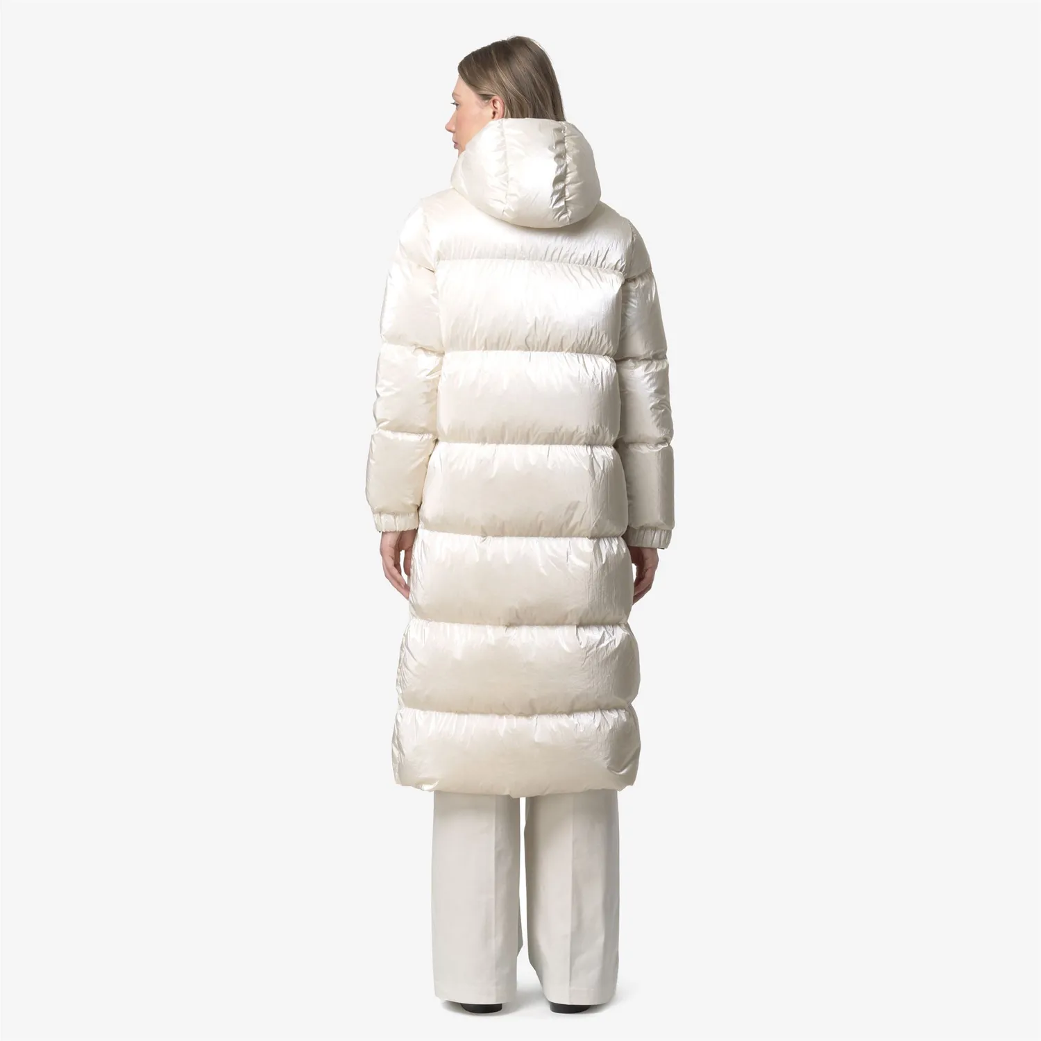 K-Way Ruenne Thermo Pearly palton dama alb puf
