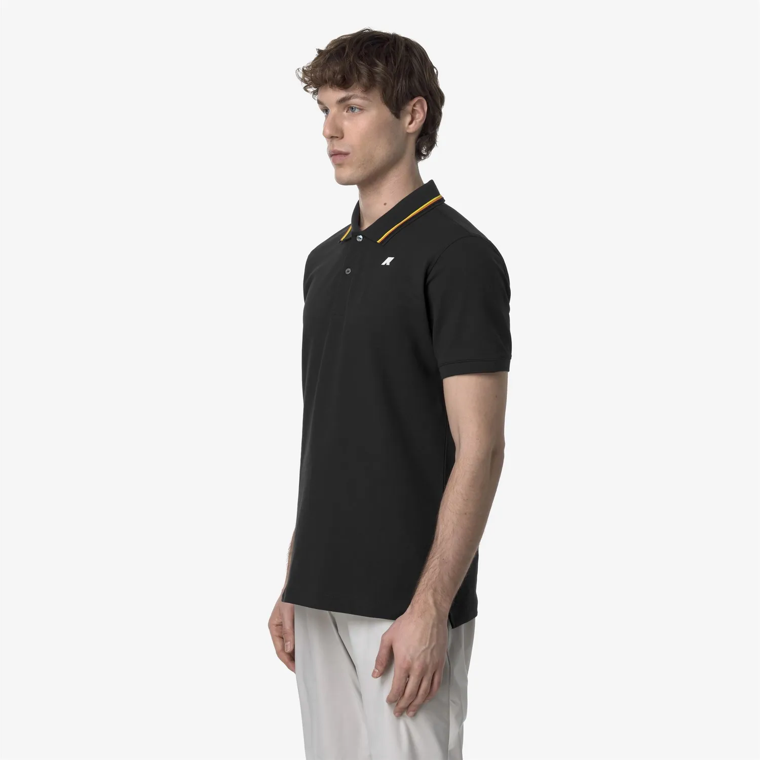 K-Way Jud Pique Slim polo barbati negru Pure elastic