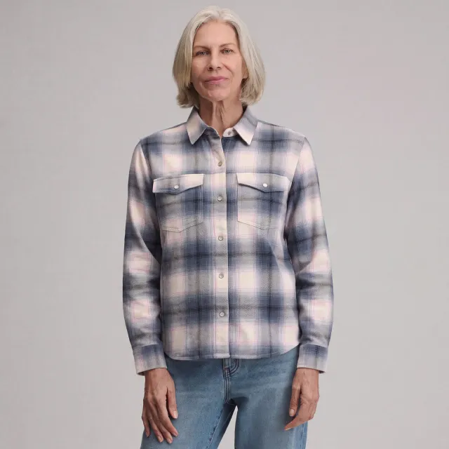Eddie Bauer cămașă damă western ivory lungă