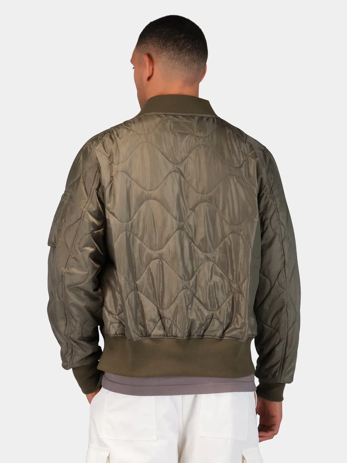 Alpha Industries L-2B Relaxed Quilted Flight geacă verde nailon