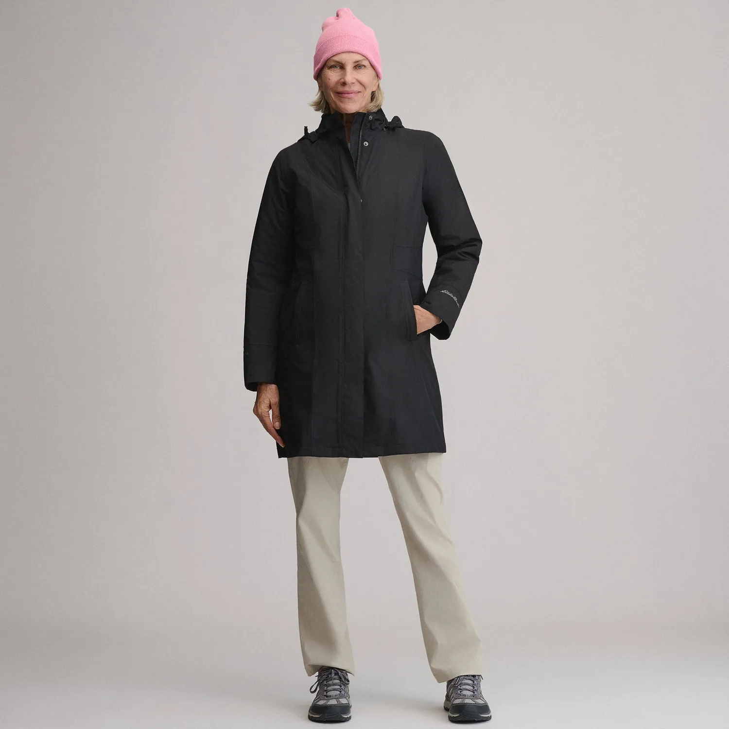 Eddie Bauer Girl on the Go Insulated Trench palton negru