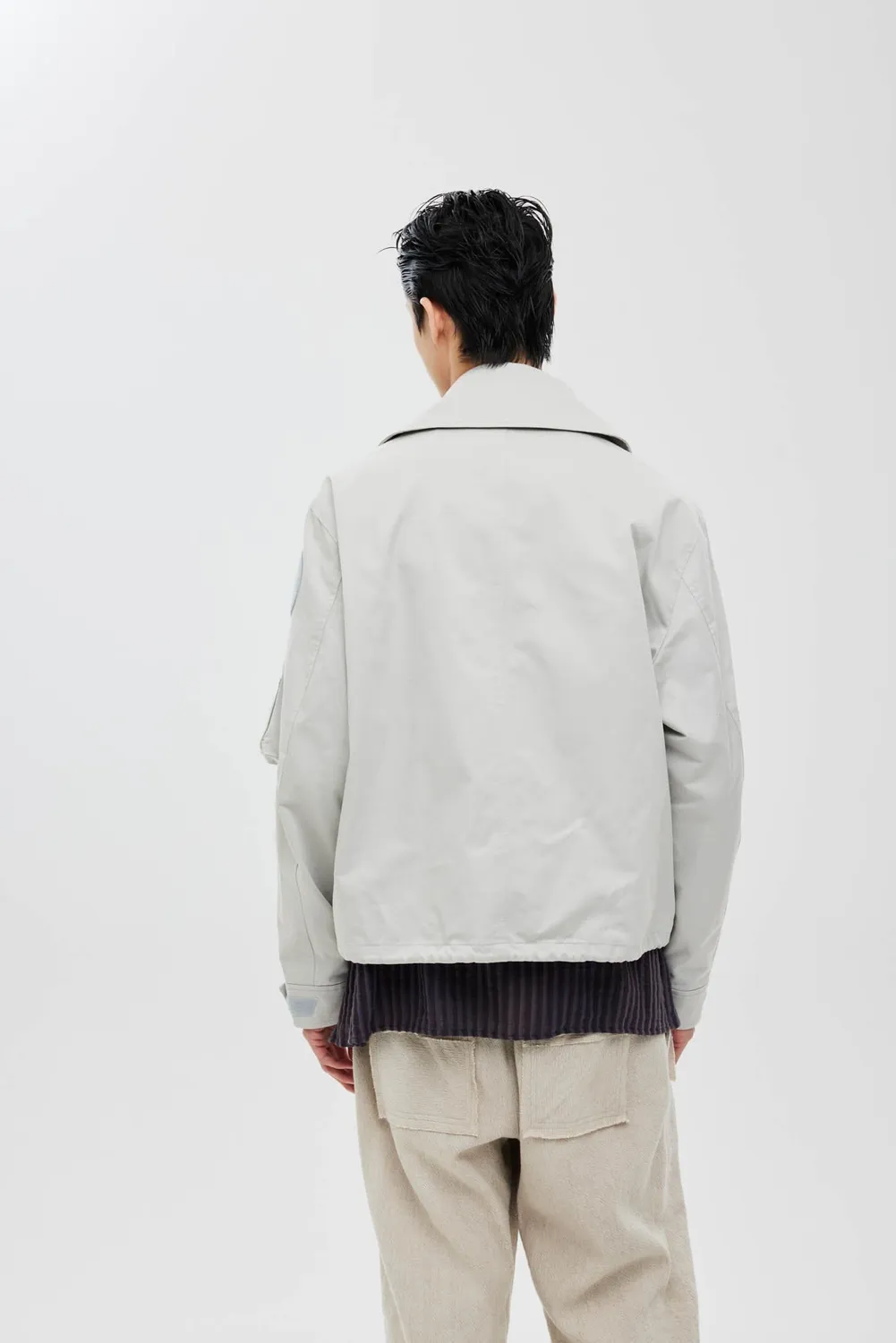 Alpha Industries JiyongKim Wide Collar palton gri deschis