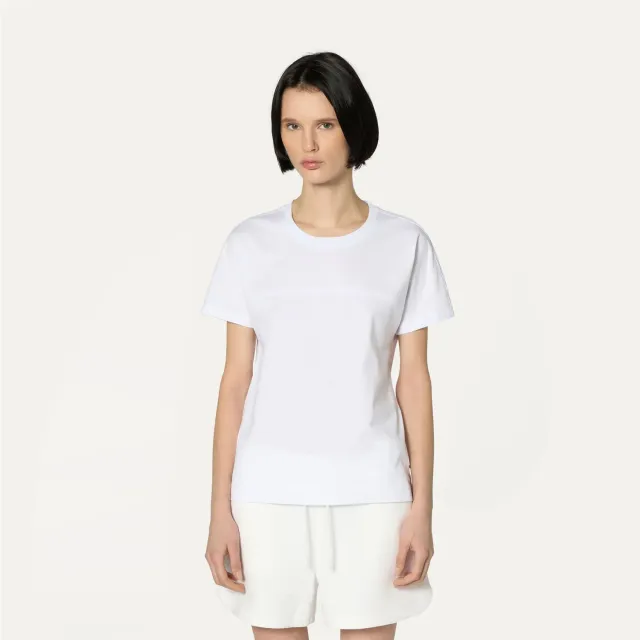 K-Way Gizelle tricou dama alb bumbac regular