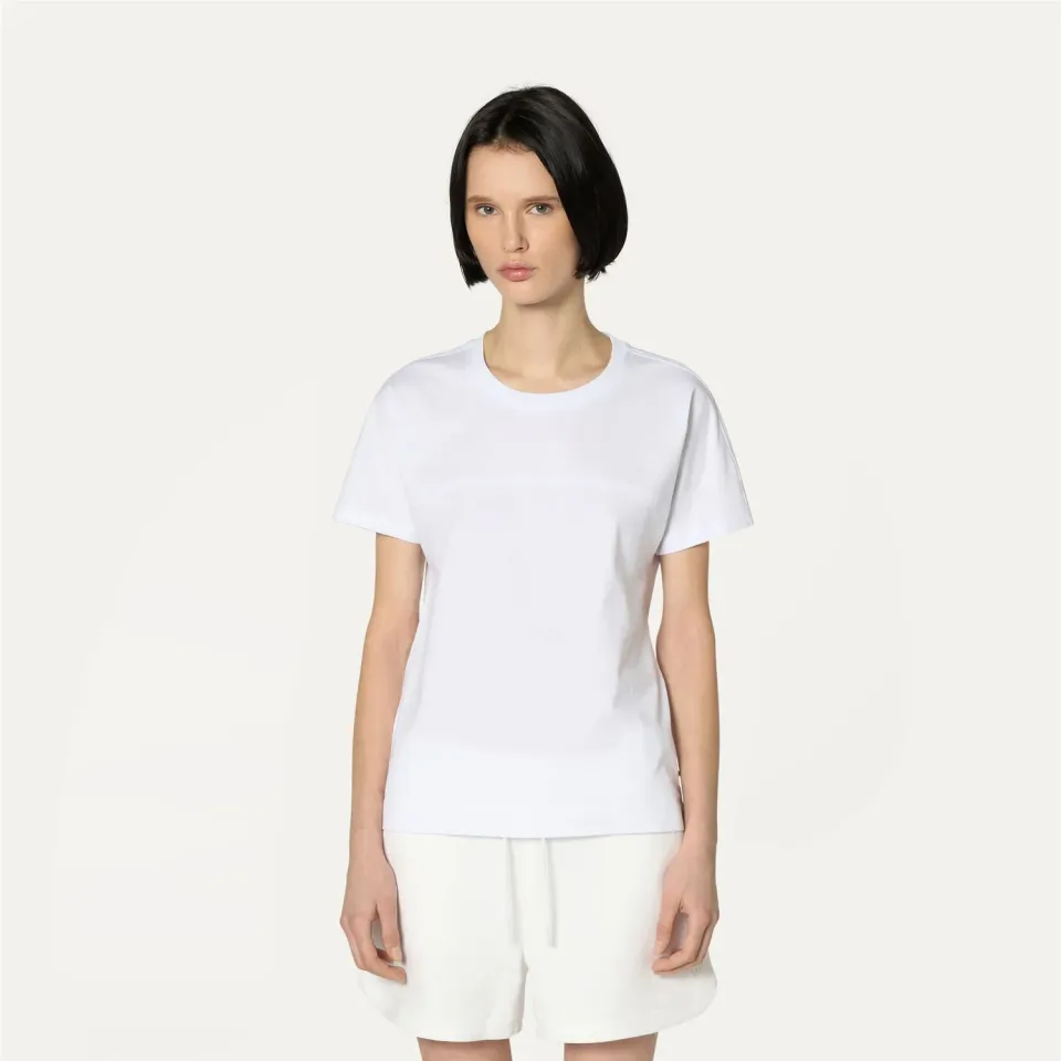 K-Way Gizelle tricou dama alb bumbac regular