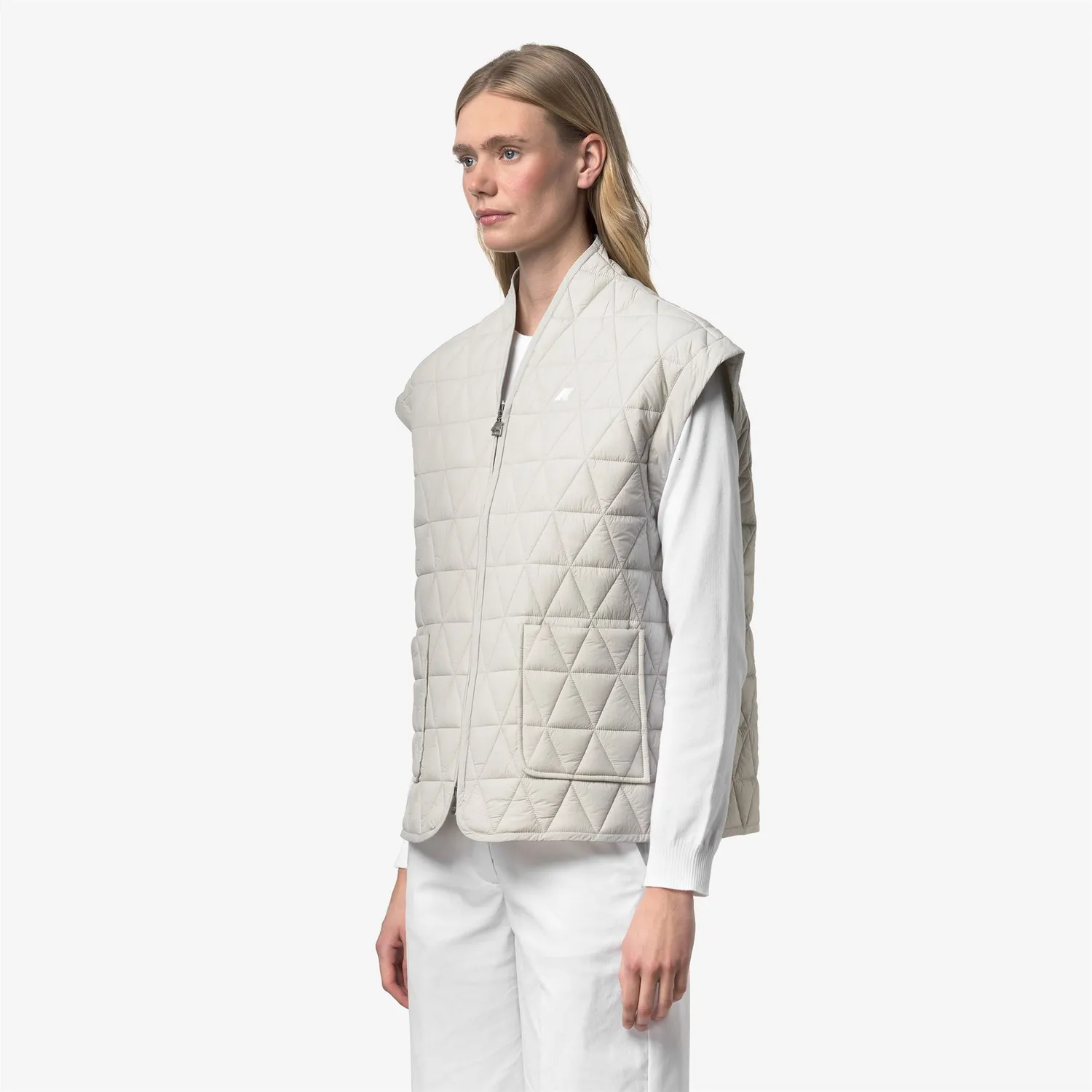 K-Way Saloire Diamond vesta dama bej matlasata Primaloft