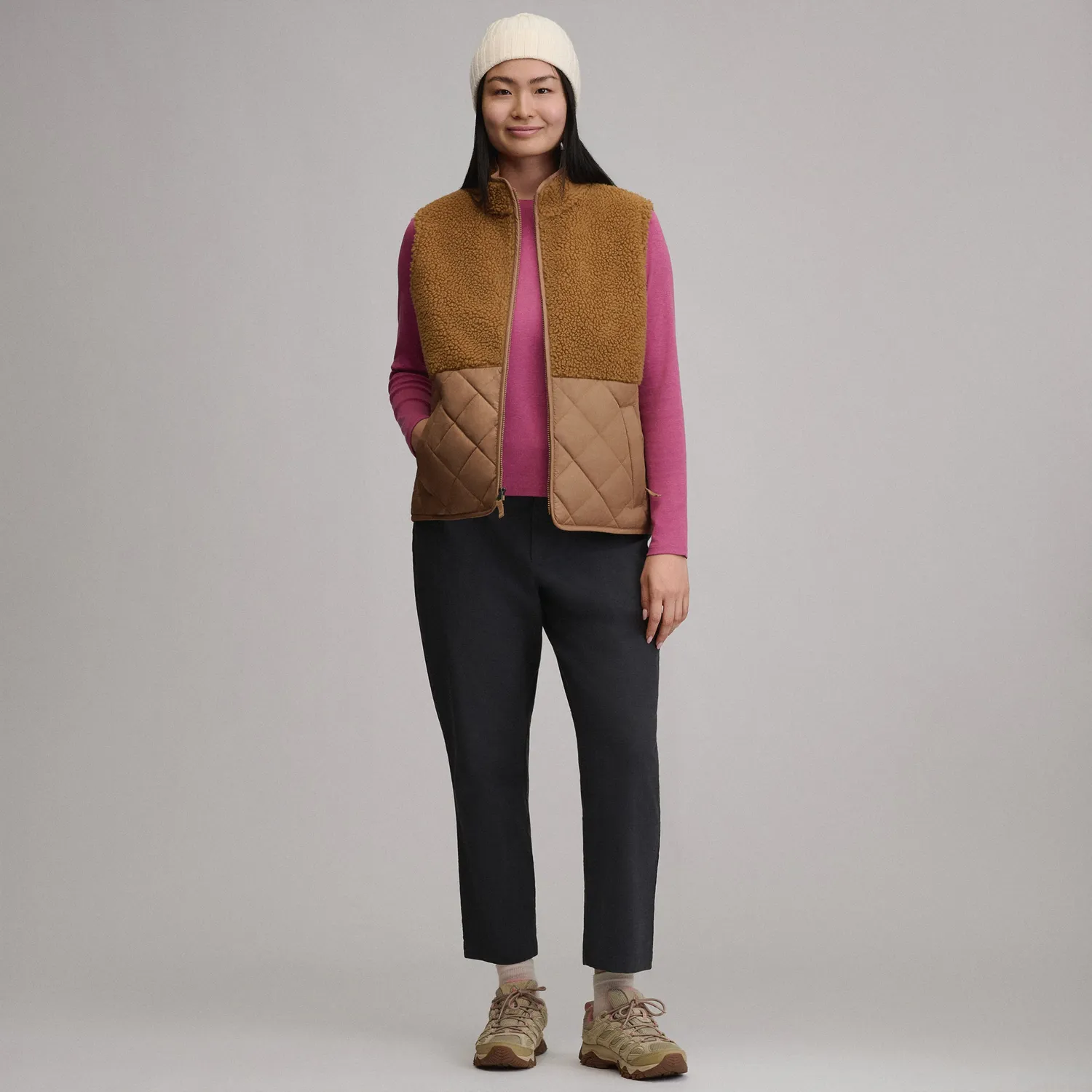 Eddie Bauer Wander vestă damă negru fleece ușoară