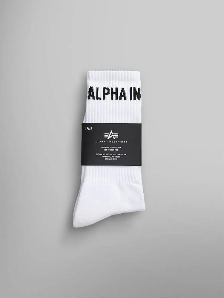 Alpha Industries Logo șosete albe bumbac