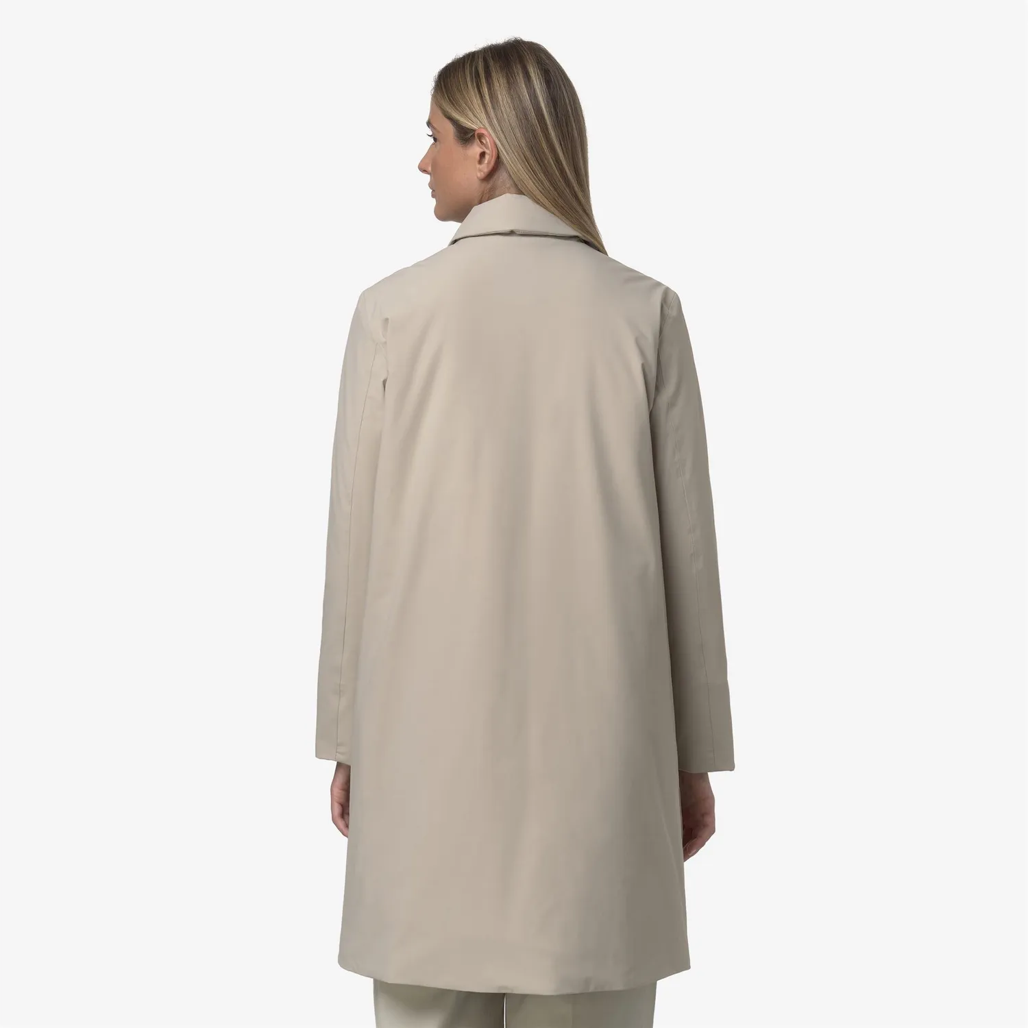 K-Way Morese ST Warm palton lung bej cashmere impermeabil