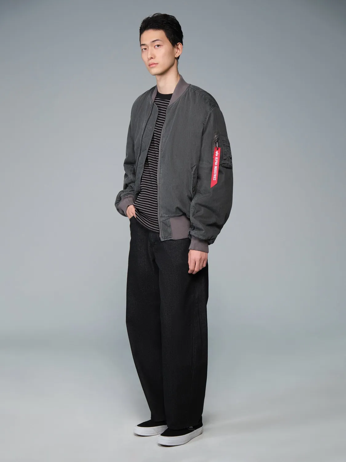 Alpha Industries MA-1 Cotton bomber negru reversibil